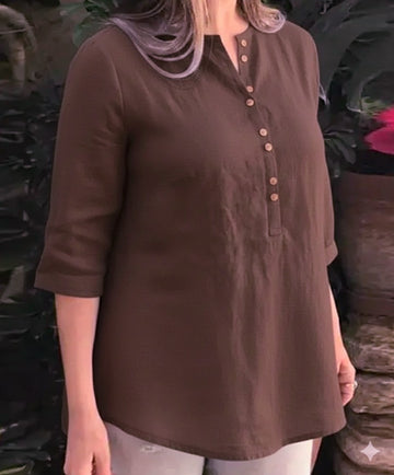 Brown cotton kurta for women