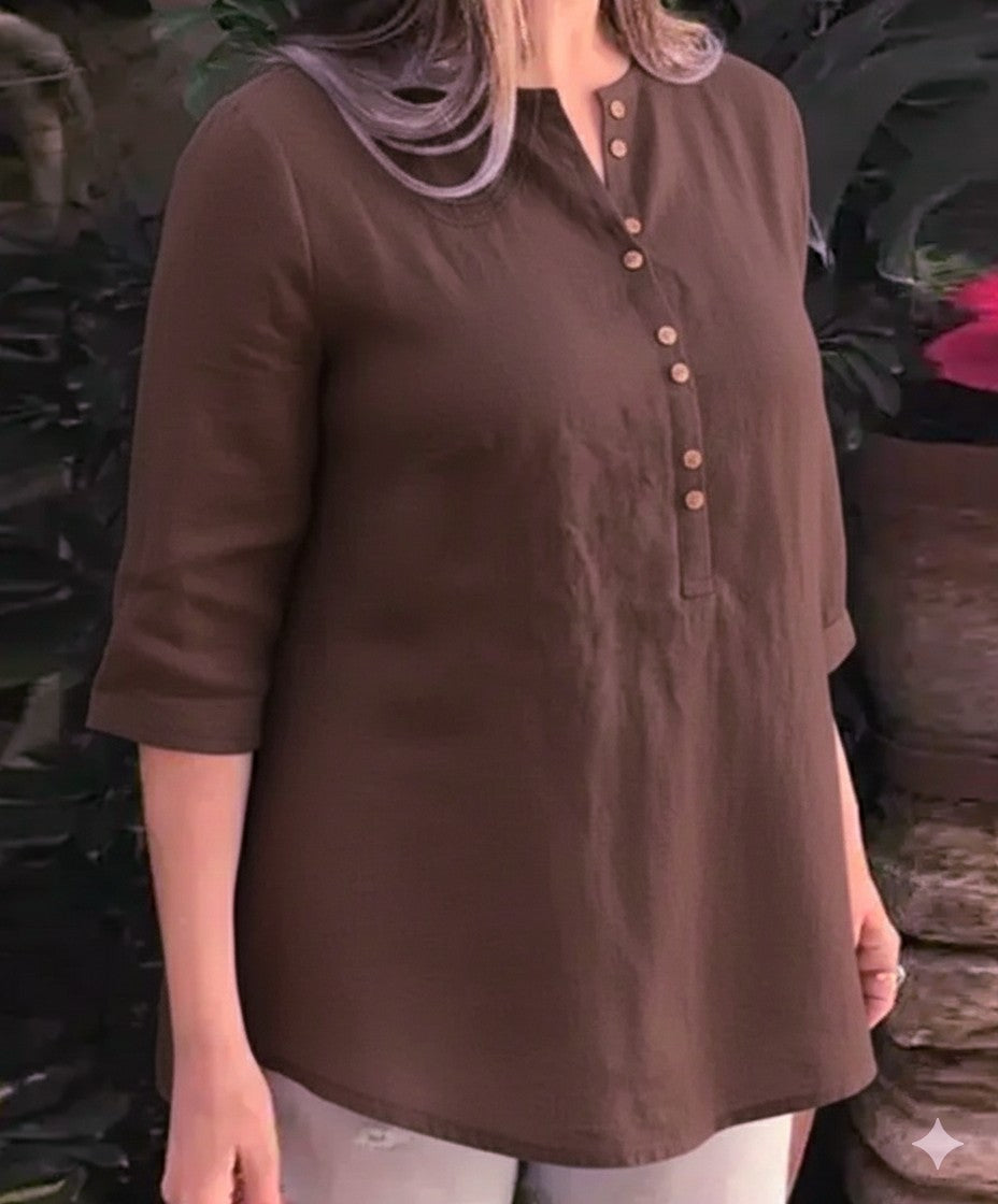 Brown cotton kurta for women