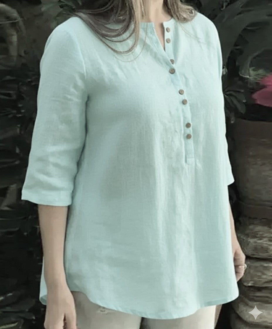 Mint green cotton kurta for women
