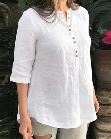 White Cotton Solid Short Kurta For Women