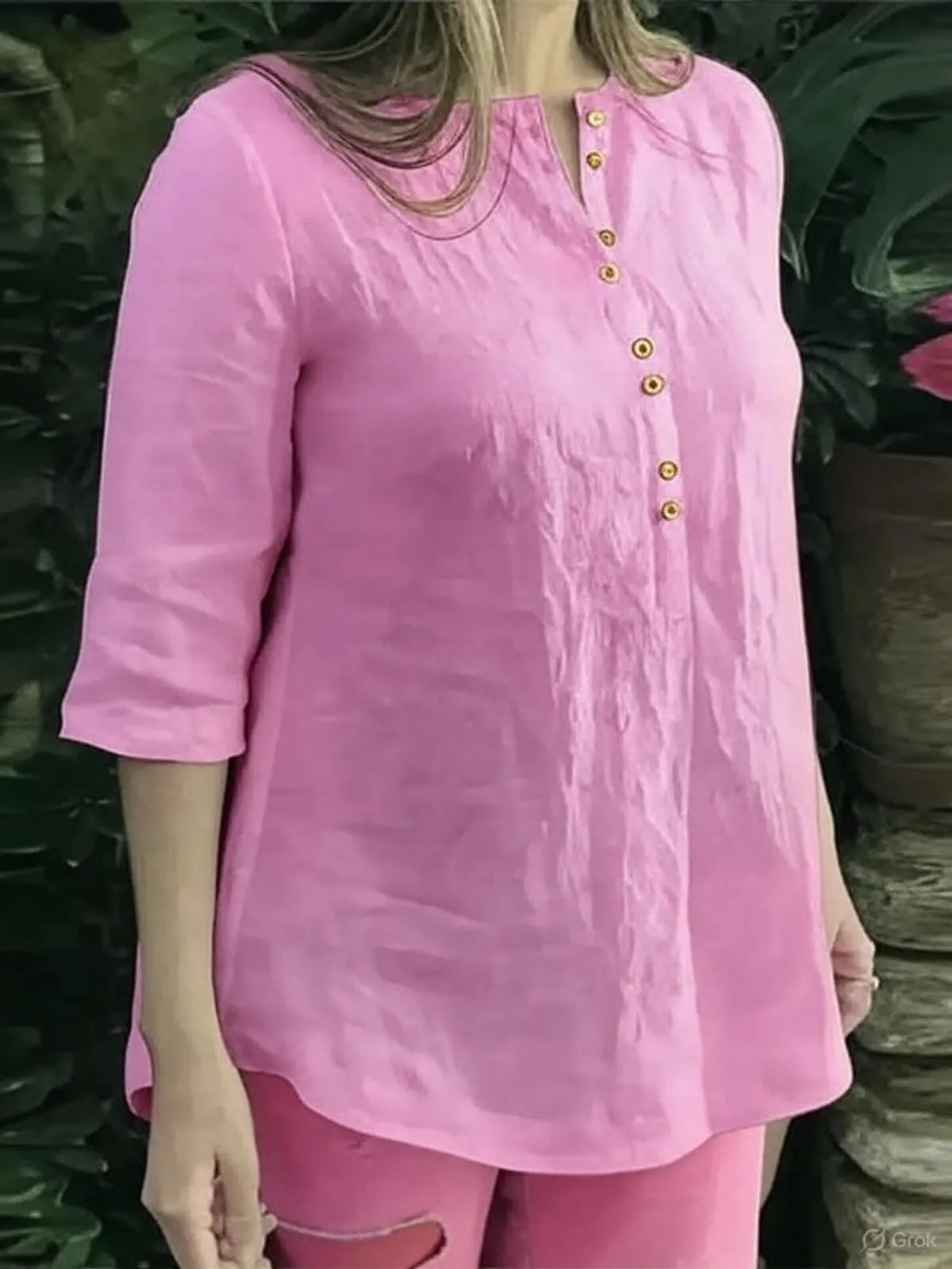 Pink Cotton Kurta For Women
