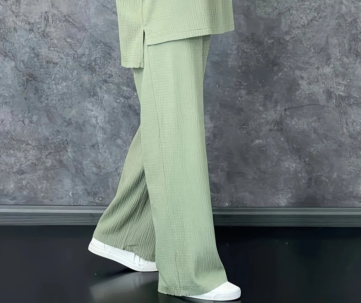Sea Green Cotton Solid Co-Ord Set for Women