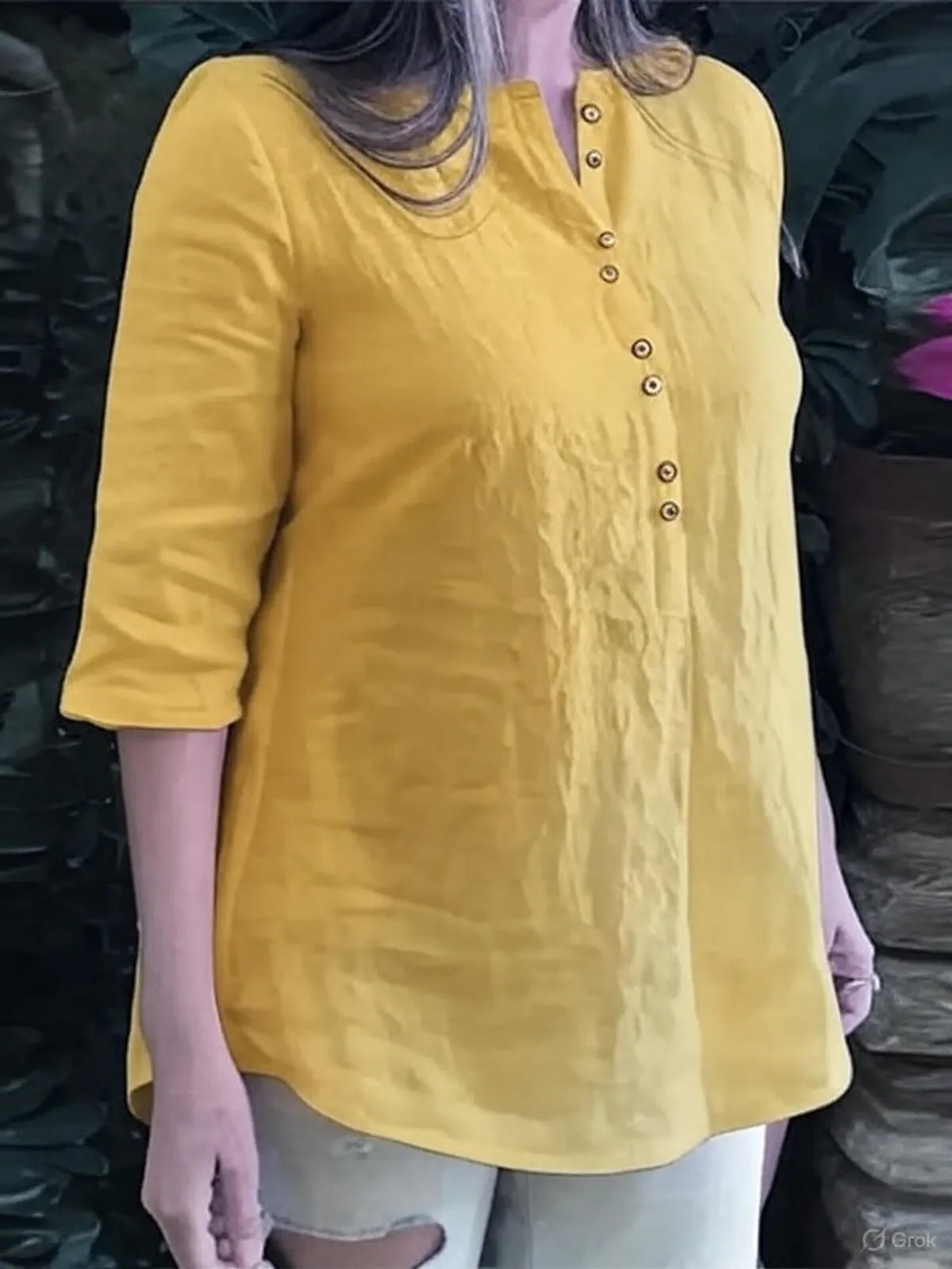 Yellow Cotton Kurta For Women