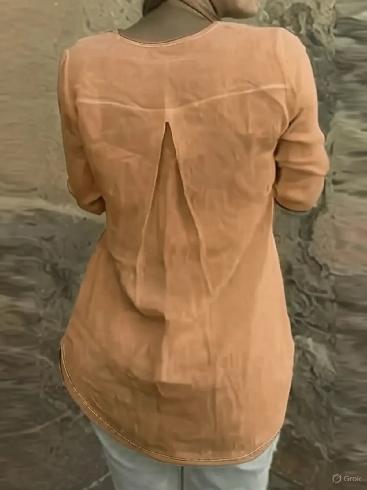 Peach Cotton Kurta For Women