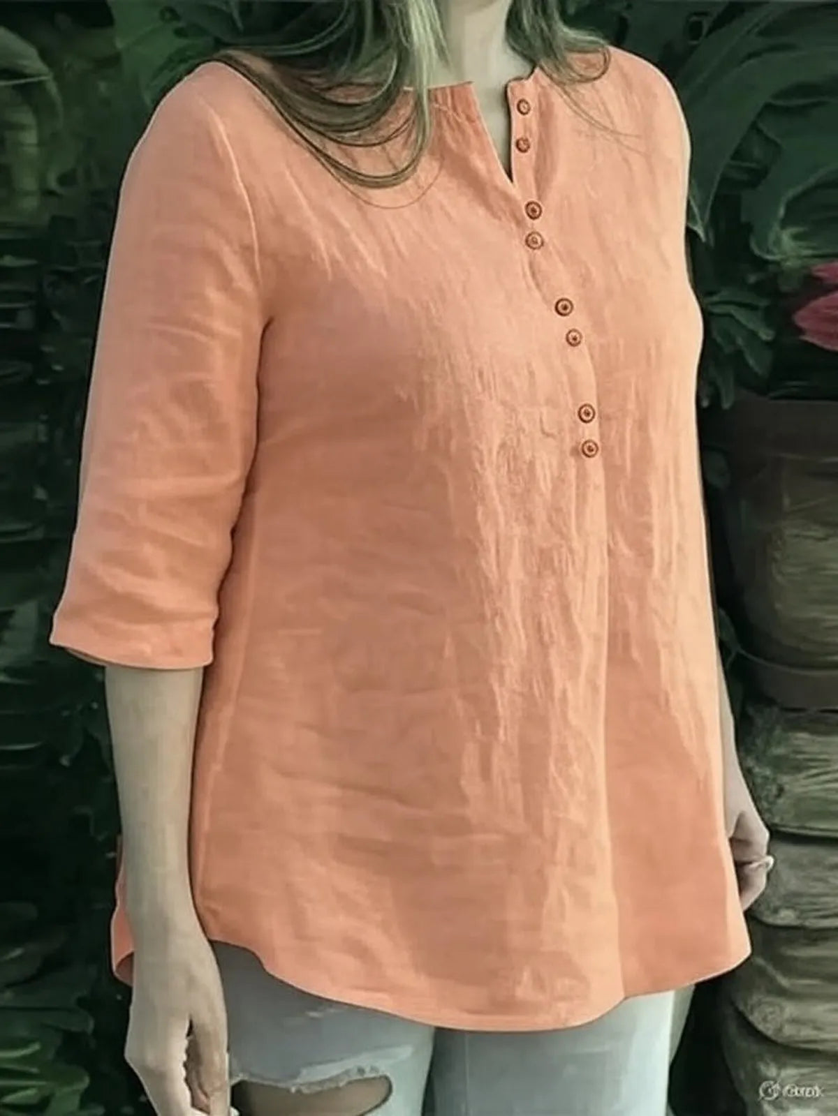 Peach Cotton Kurta For Women