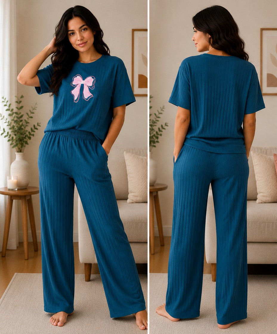 Co-ord set for women black mint green