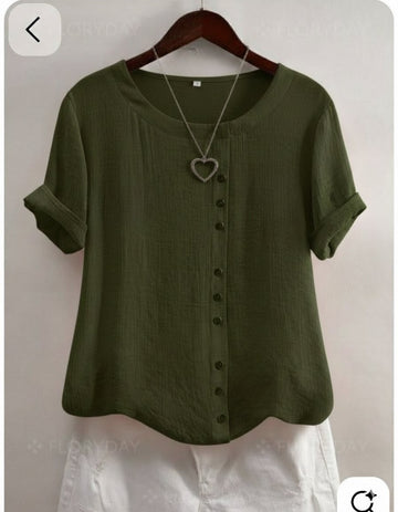Mehdi green Cotton top for women