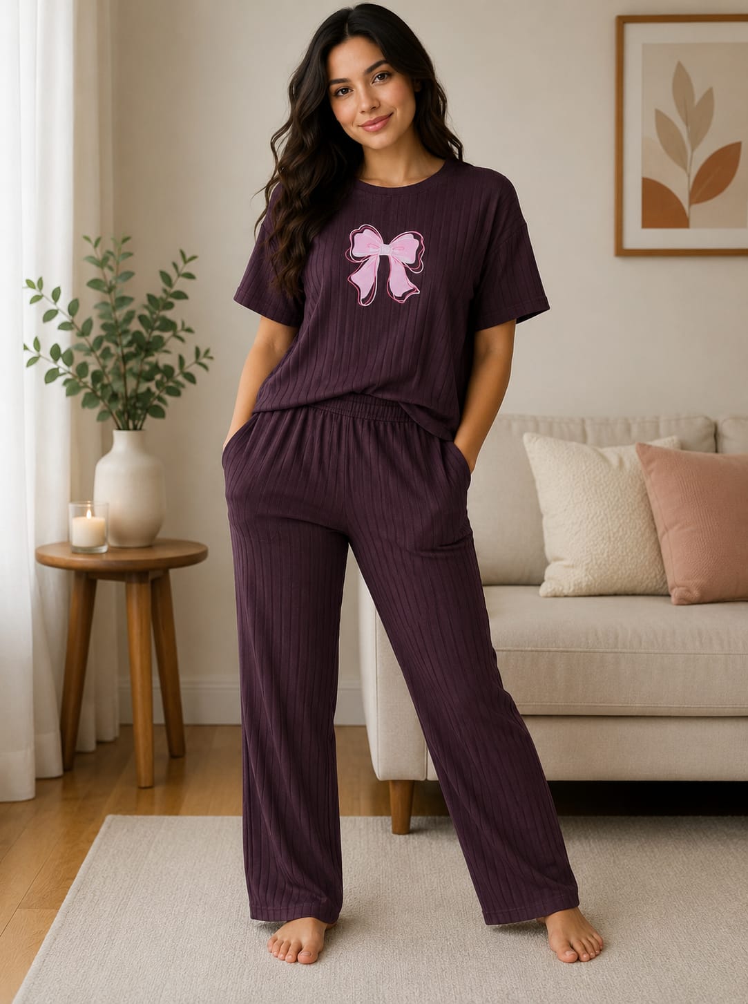 Co-ord set for women wine