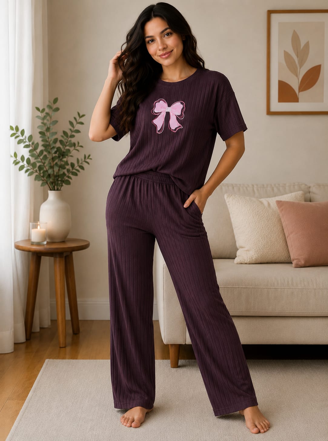 Co-ord set for women wine