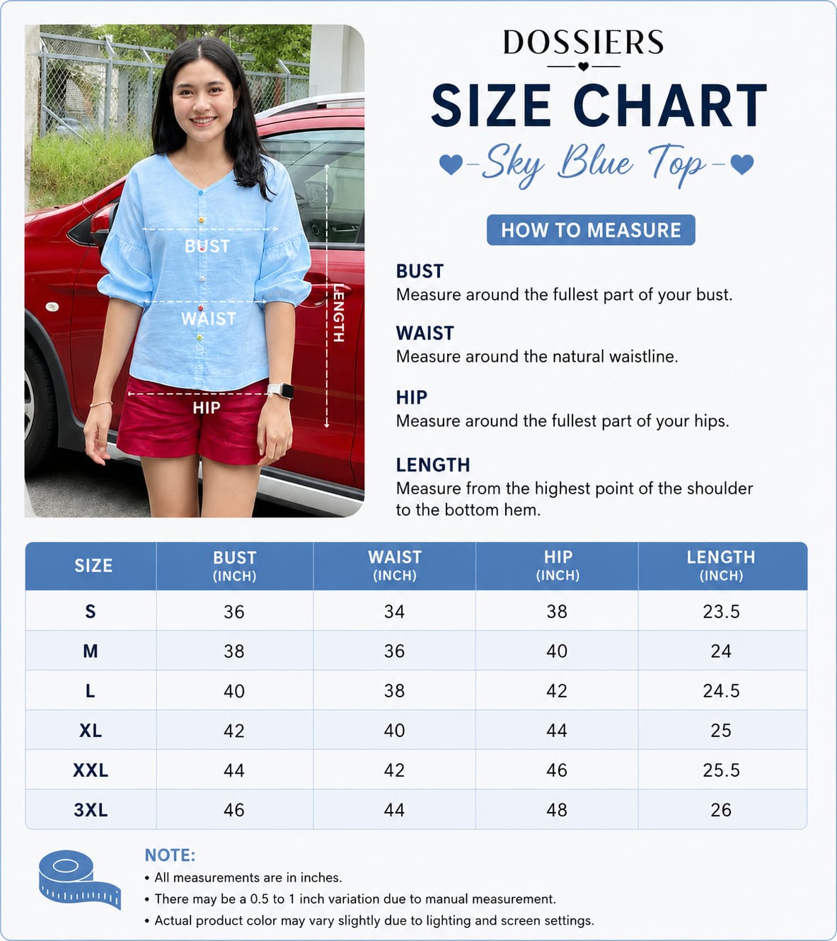light sky blu women puff sleeve cotton top