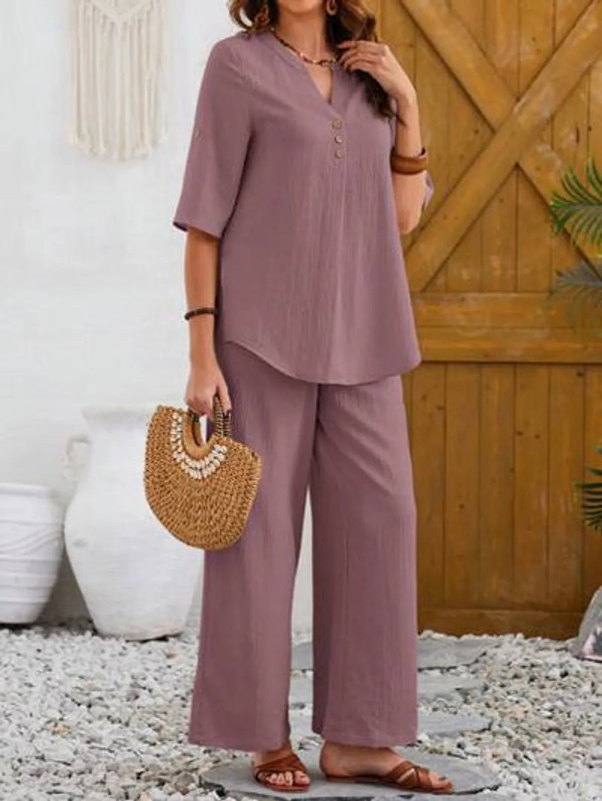 Onion Cotton Solid Co-Ord Set for Women