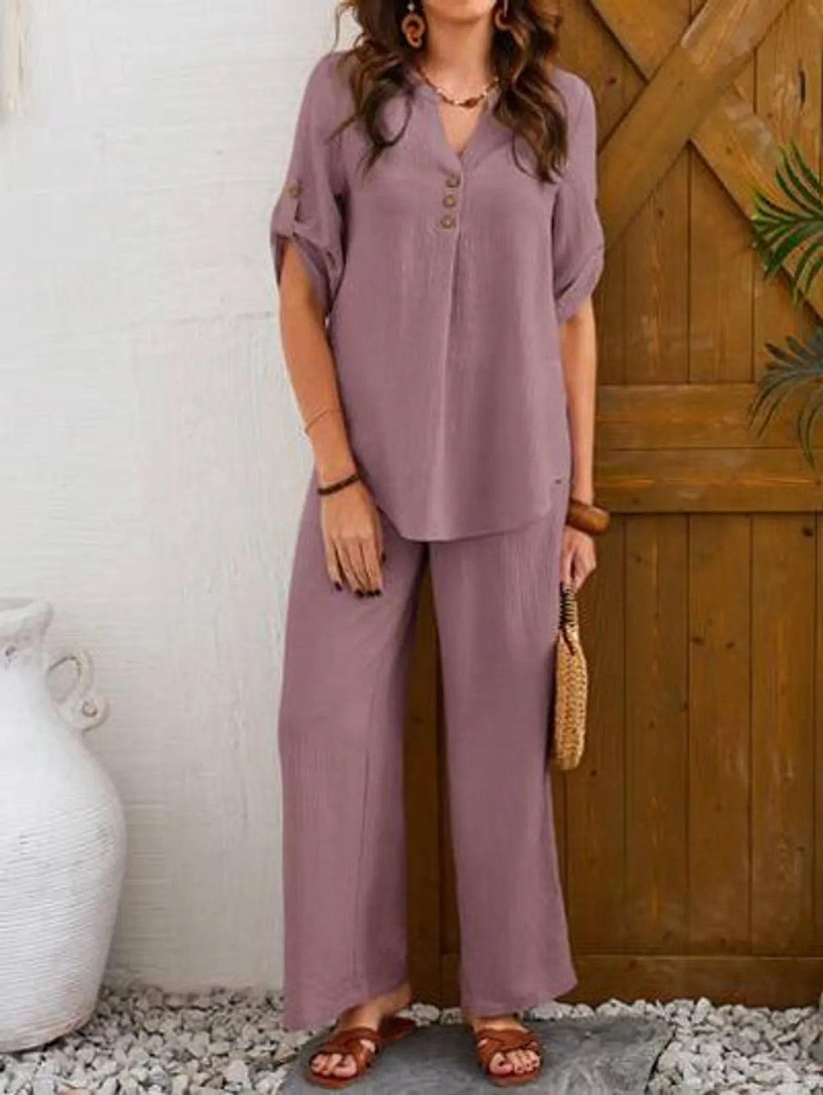 Onion Cotton Solid Co-Ord Set for Women