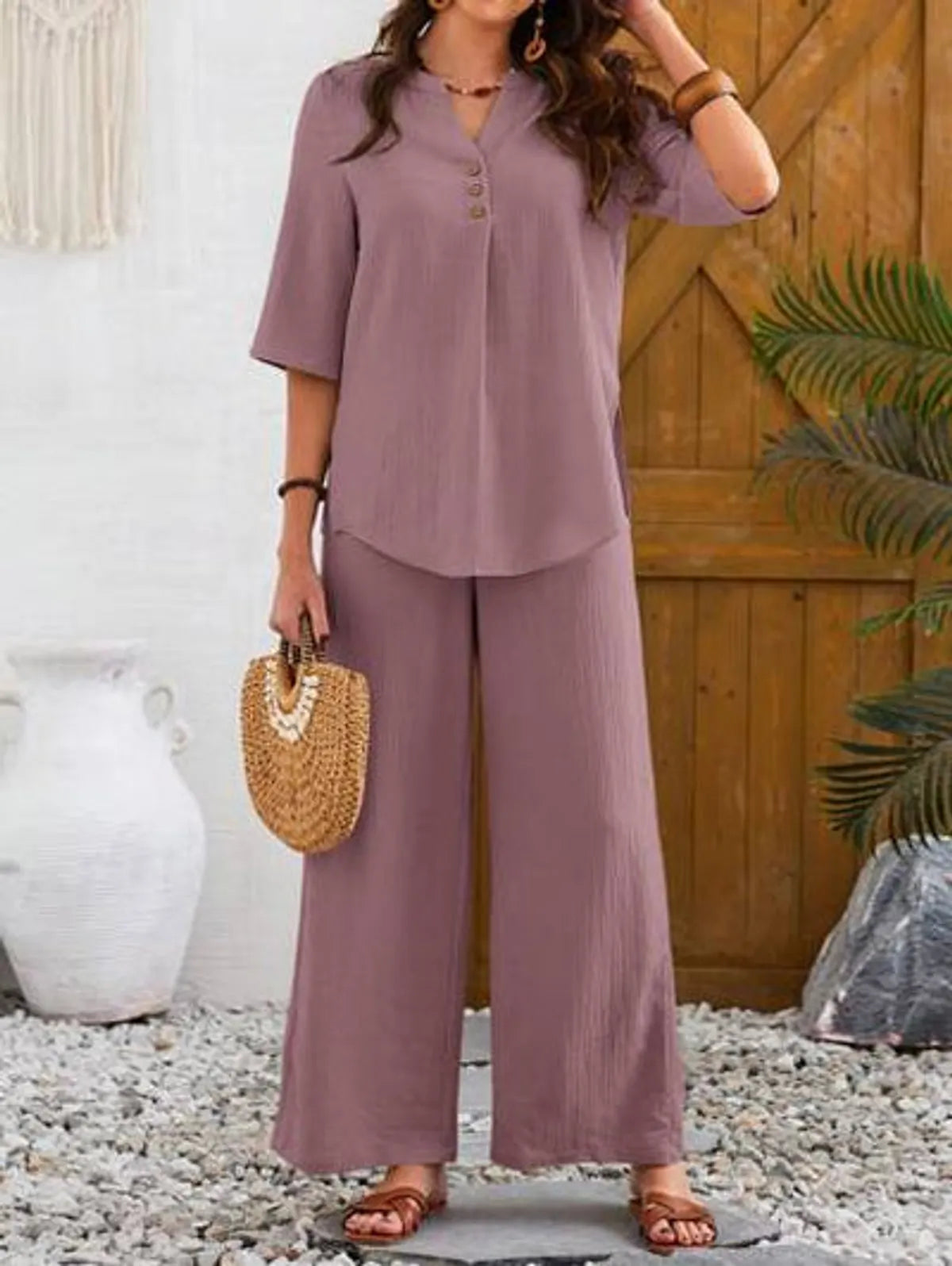 Onion Cotton Solid Co-Ord Set for Women