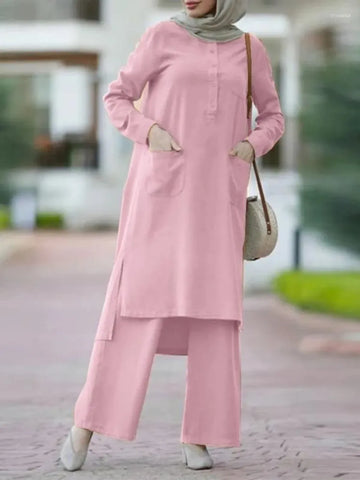 Onion Cotton Solid Co-Ord Set for Women