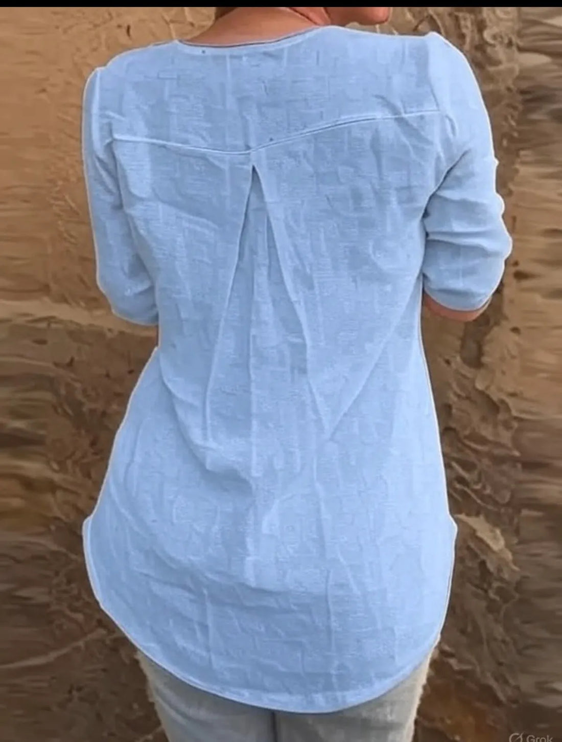 Sky Blue Cotton Kurta For Women