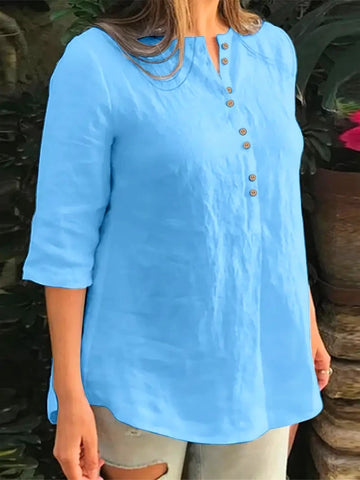 Dark sky blu Cotton Solid Short Kurta For Women